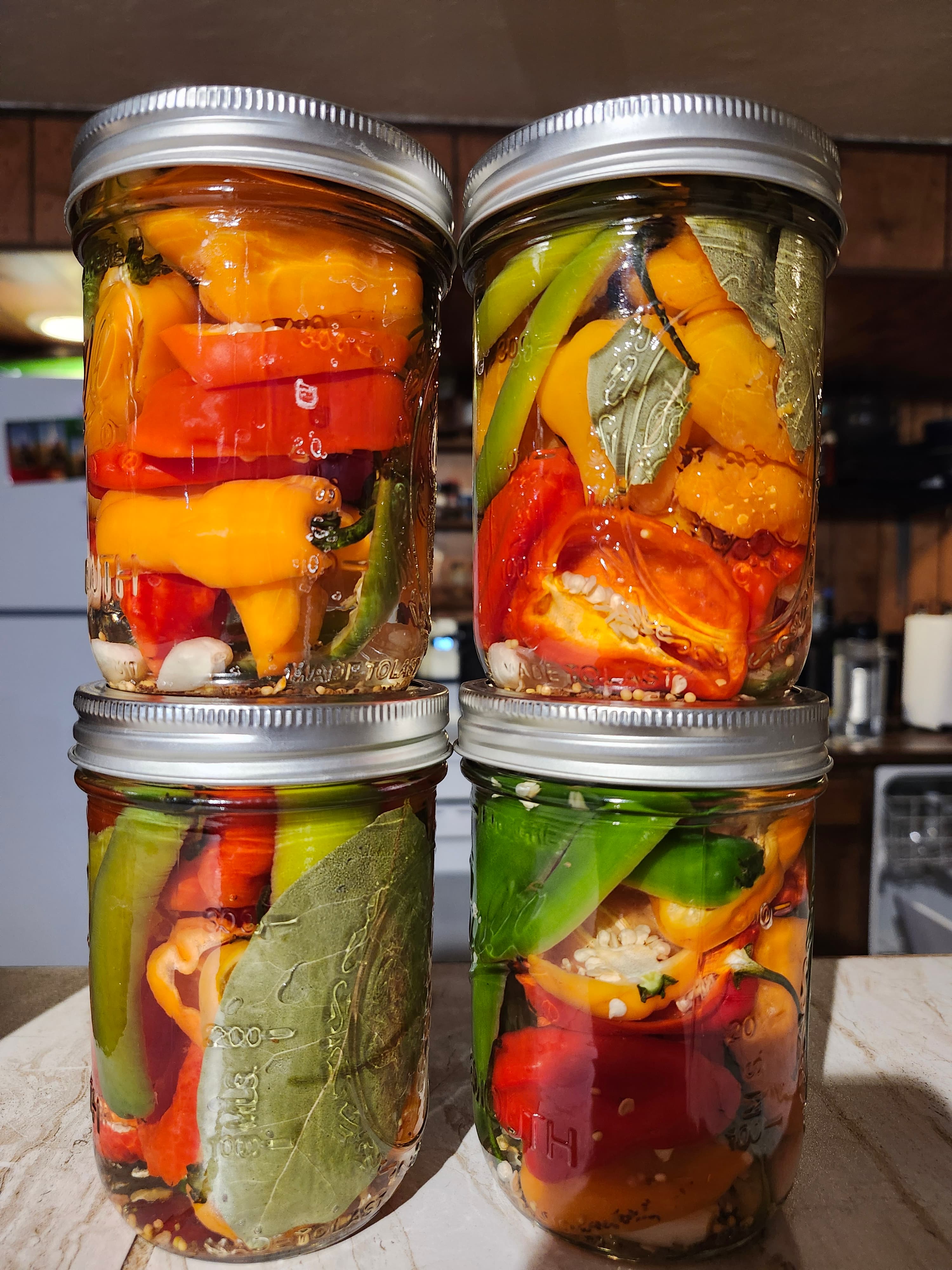 Mixed peppers close-up - serrano, fresno, habanero